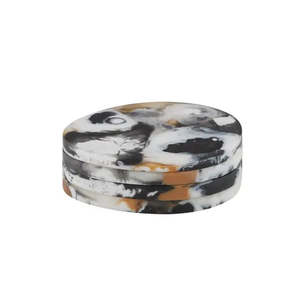 Noir Resin Coasters 10cm Black - Set of 4