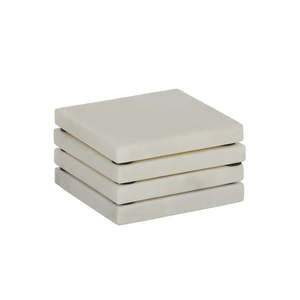 Neo Square Marble Coaster 10cm White - Set of 4