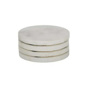 Home Decor: Neo Round Marble Coaster 10cm White - Set of 4
