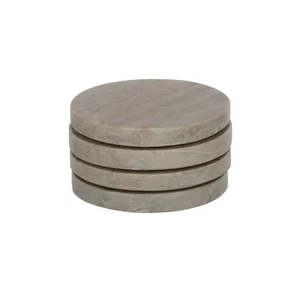 Home Decor: Neo Round Marble Coaster 10cm Beige - Set of 4