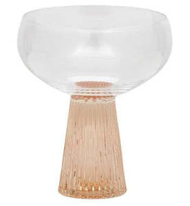 Mugs Cups Glassware Bar: Giselle Ribbed Coupe 10x13cm Peach