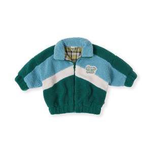 FRANKIE SHERPA JACKET TEAL/CREAM/DARK JADE