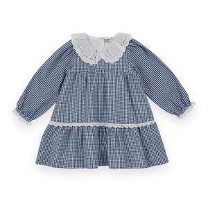 GINGHAM COLLARED DRESS