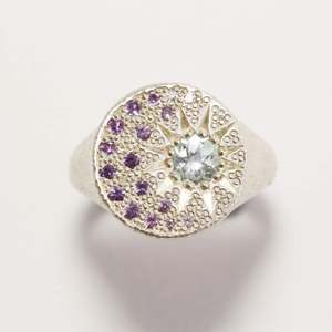 Midwinter Collection: Aqua double eclipse ring