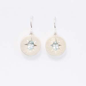 Aqua star earrings (medium, oval)