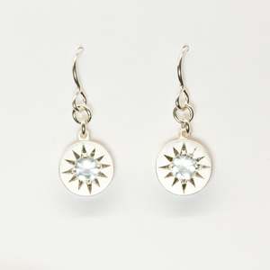Midwinter Collection: Aquamarine star earrings (small)