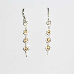 Silver And Gemstone Earrings: Sapphire kōwhai seedpod earrings