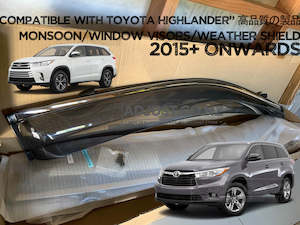 Door Visor/ Weather shield smoke type suitable for Toyota Highlander 2015+