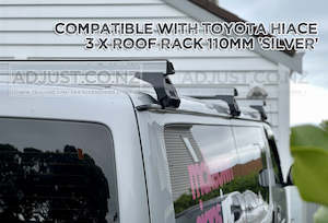 Compatible with Toyota Hiace Heavy Duty 3x Roof Rack Gutter Mount Silver 110mm Leg