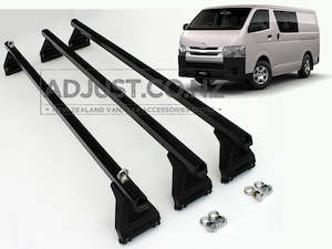 Roof Racks: Compatible with Toyota Hiace 3 x Roof Rack 150mm 'BLACK'
