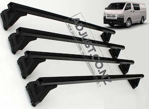Roof Racks: Compatible with Toyota Hiace 4 x Roof Rack 150mm 'BLACK'