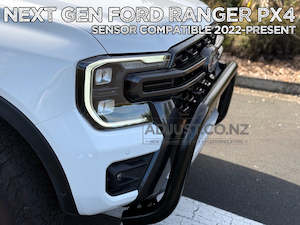 Nudge Bars: Ford Ranger 3" Black SS Nudge bar with 2 x spotlight mounting for 2022+
