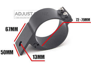 Nudge Bars: 2 x BLACK LED LIGHT BAR MOUNTING CLAMPS FOR 3" BAR (Adjustable Between 76-81mm)