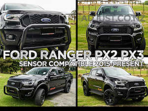 Ford Ranger 3" Black SS Nudge bar with 2 x spotlight mounting for 2015- 2021