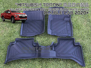 NEW Heavy Duty "Deep Dish" Rubber Floor Mats/ Liners For Mitsubishi Triton 2020+