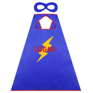Personalised Items: Personalised Blue Super Hero Cape - Custom Kids Costume NZ