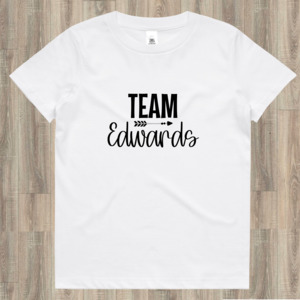 Personalised Items: Personalised Family T-Shirt or Onesie - Team Surname Custom Clothing NZ