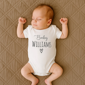 Personalised Items: Personalised Baby Onesie with Surname - Custom Newborn Gift NZ