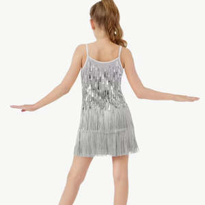Products: Girls Silver Art Deco Dress - Vintage Inspired Party Dress
