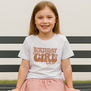 Age Tees: Retro Rose Gold "Birthday Girl" Tee