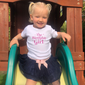 Age Tees: The Birthday Girl T-Shirt or Onesie Pink