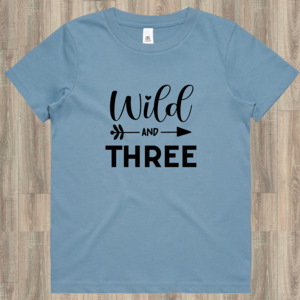 Wild and Three T-Shirt (White, Blue or Pink)