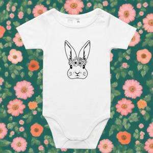 Floral Bunny Onesie, Toddler Tee or T-Shirt