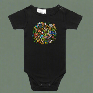 Themed Tees: Kiwiana/New Zealand T-Shirt or Onesie - Black - NZ Pride Kids Clothing