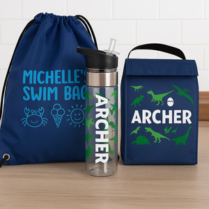 Blue School Bundle - Personalised Lunch Cooler, Swim Bag & Drink Bottle NZ