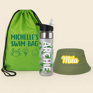 Back To School: Green Summer Swim Bundle - Personalised Beach Accessories