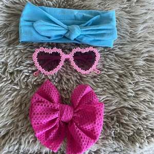 Pink Sunglasses & Headband Set + Bonus Headband - Baby Summer Accessories NZ