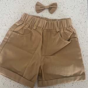 Boys Khaki Shorts and Bowtie