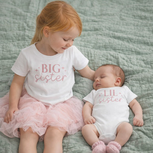Big Sister Little Sister Matching Outfit NZ | Sibling Announcement Set