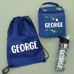 Blue School Bundle - Personalised Lunch Cooler, Swim Bag & Drink Bottle NZ