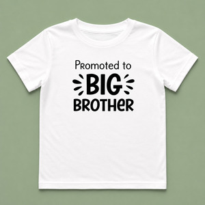 Promoted to Big Brother Shirt NZ | Kids Tee – Black Graphics (Clearance)