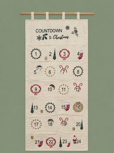 Christmas Collection: Countdown to Christmas Advent Calendar - Reusable Calico Wall Hanging NZ
