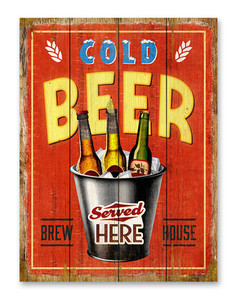 Products: Cold Beer Served Here - tin sign (30x40cm)