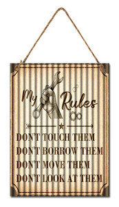 Products: My tool rules - Corrugated metal sign (30x40cm)