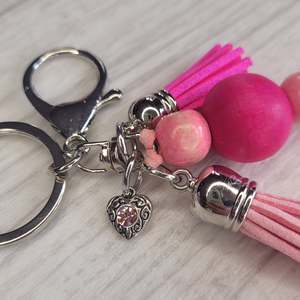 Keyring - Other: Tassel Keyring - Pink Warrior