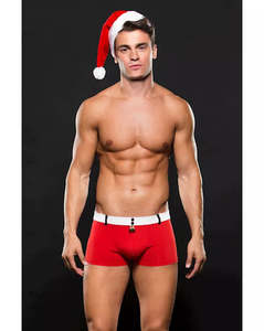 Menswear: Santa trunks and hat