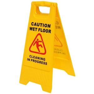 Janitorials: Safety Sign – Wet Floor Cleaning in Progress – Yellow