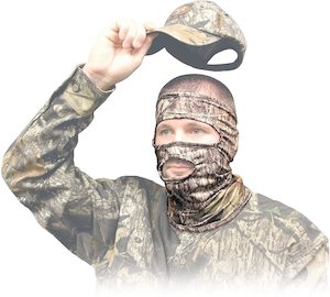 Hunting Essentials: Primos Stretch Fit 3/4 Mask Mossy Oak Break Up