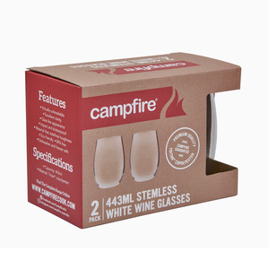 Campfire: Tritan Stemless White Wine 443ML 2 Pack