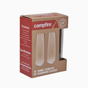 Campfire: Tritan Stemless Champagne 266ML 2 Pack