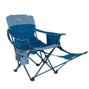 Chairs: Monarch Arm Chair with Footrest - Blue