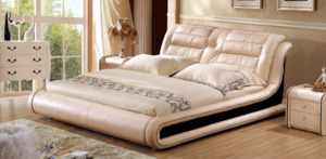 Lorraine Leather Queen Size Bed Frame