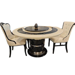 Nuoro Round Marble Dining Table Floor Clearance！
