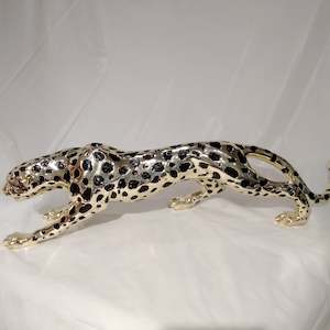 Decor: Panther Ornaments - Golden & Black / Medium Size