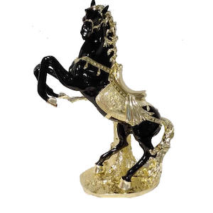 Decor: Horse Ornament - Black & Golden