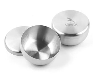 Products: Milk shaving soap in stainless steel - goat or rice milk - Aermeda